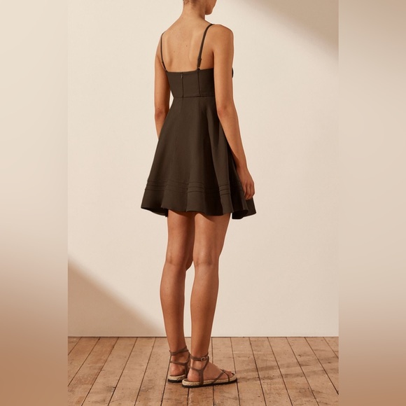 SHONA JOY Ulla Linen Corded‎ Circle Mini Dress Babydoll - Picture 3 of 7